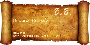 Brausz Benkő névjegykártya